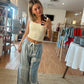 Lace Overlay Jeans
