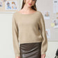 BACK VELVET BOW DETAIL KNIT PULLOVER SWEATER: BURGUNDY
