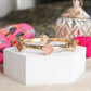 Clover Stretchy Bangle Bracelet – White, Pink, Mint, Tortoise: Soft Pink