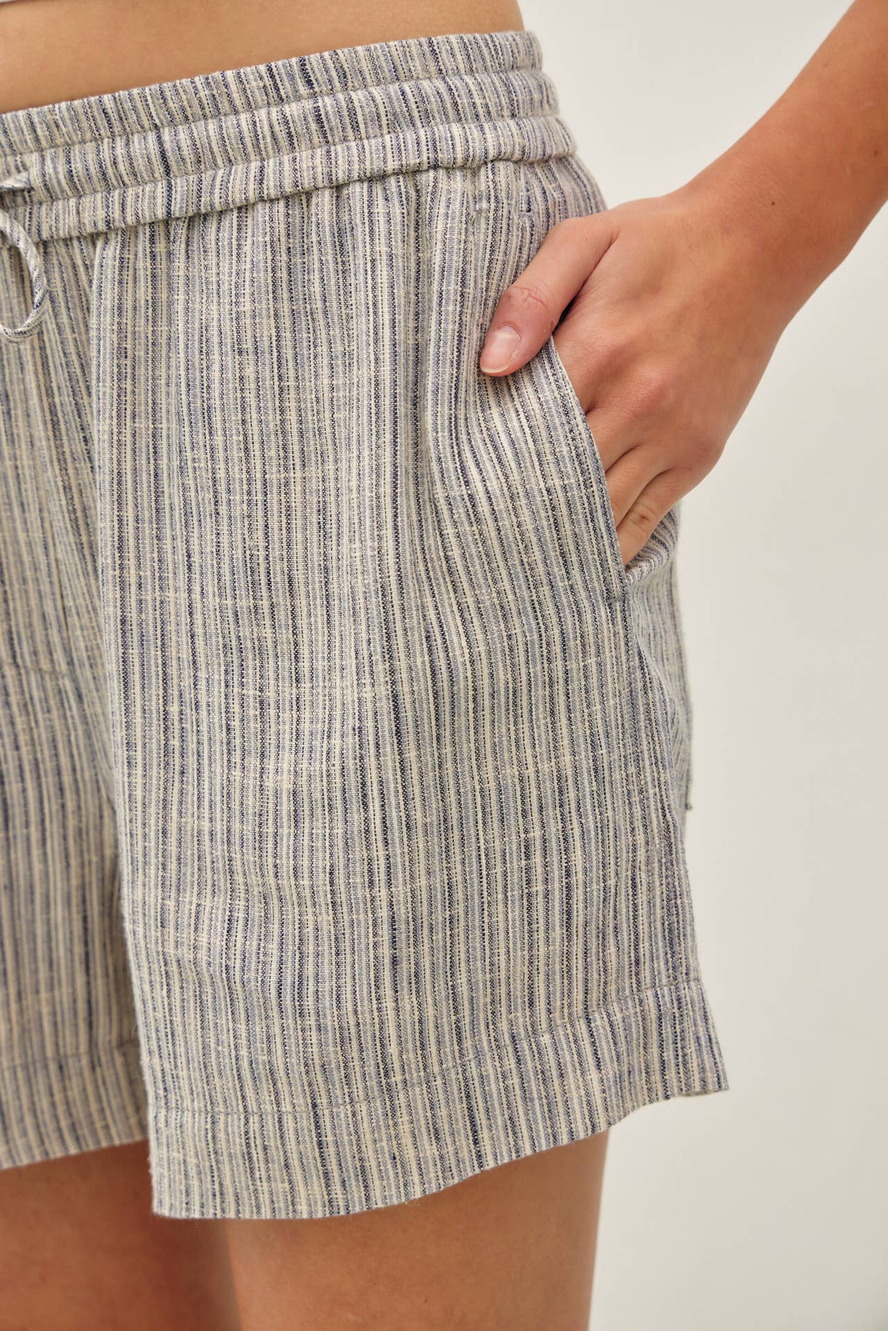 Linen Blend Shorts- Slate