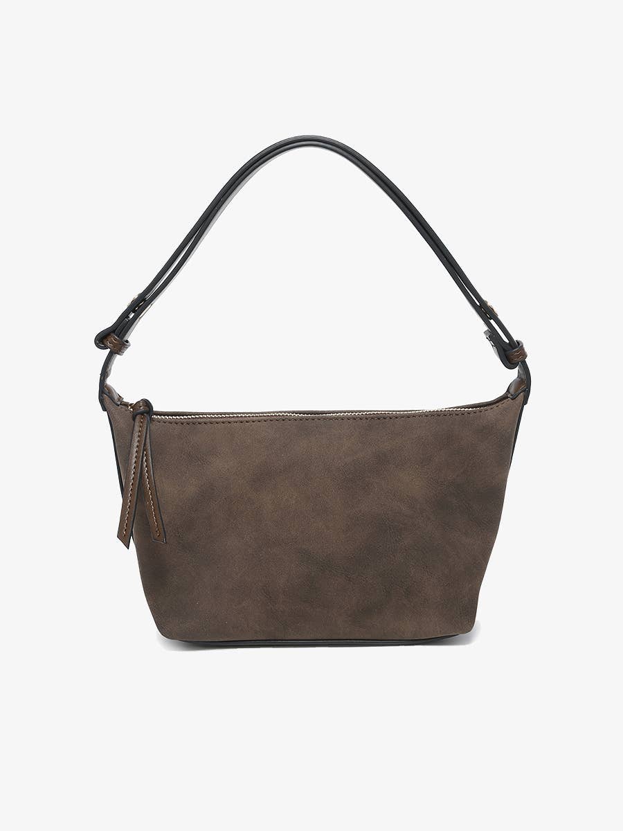 Vittoria Convertible Suede Shoulder Bag: Espresso