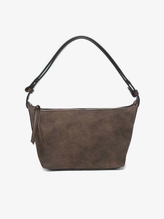 Vittoria Convertible Suede Shoulder Bag: Espresso