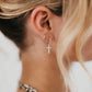 Taryn Diamond Cross Earrings - WATERPROOF: Silver