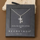 Secret Box Gold Dipped Cz Cross Pendant Necklace: GD