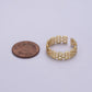 Gold Filled Panther Link Ring Open Adjustable Jewelry for Stackable Minimalist Jewelry U-259