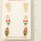 Ballerina Shoes And Christmas Holiday Stud Earrings Set: RED