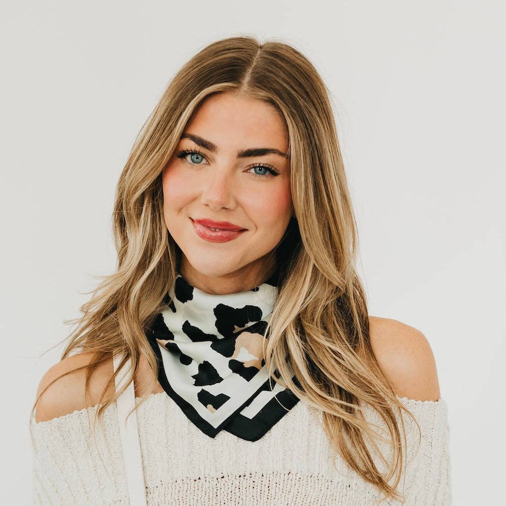 Sylvie Leopard Square Scarf: Brown
