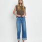 Vervet High Rise Cuffed Wide Leg Jeans