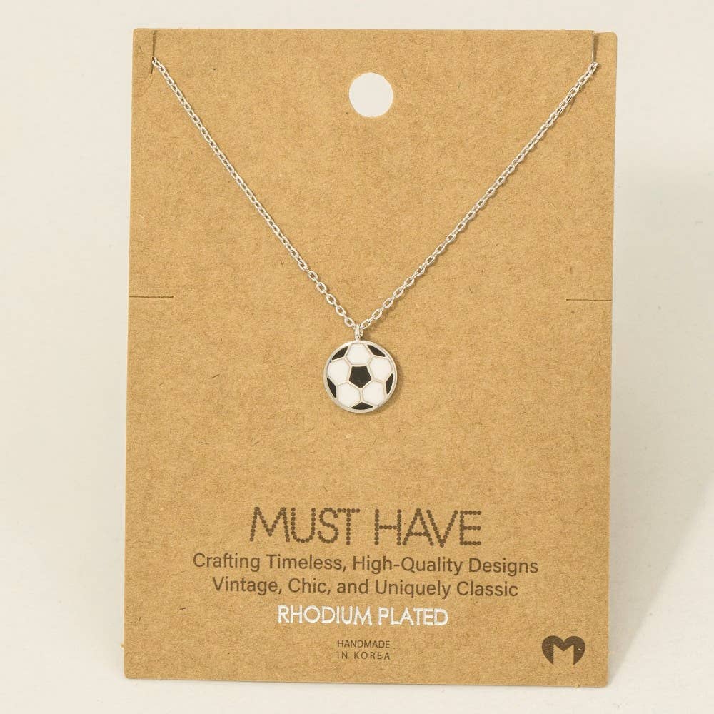 Game Day Gold Dipped Epoxy Soccer Ball Pendant Necklace: G