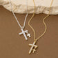 Secret Box Gold Dipped Cz Cross Pendant Necklace: GD