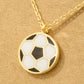 Game Day Gold Dipped Epoxy Soccer Ball Pendant Necklace: G