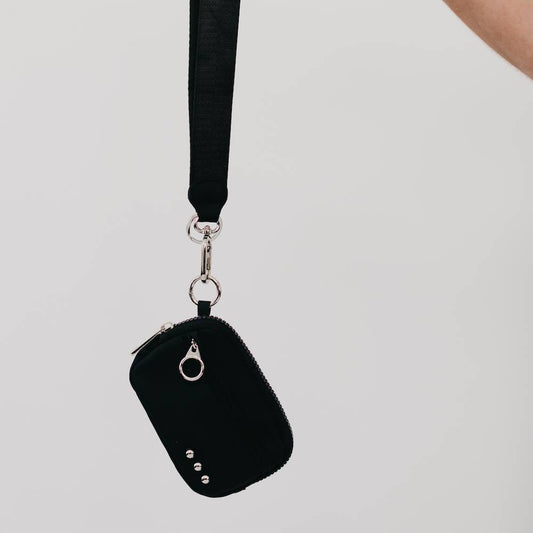 Nelly Nylon Card Wallet Wristlet: Black
