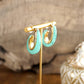 Golden Ember – Sculptural Acrylic Hoop Earrings: Turquoise