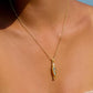 Dolphina 18K Gold Non-Tarnish Vintage Abalone Fish Necklace: Yellow Gold