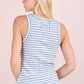 Sky Stripe Henley Tank Top