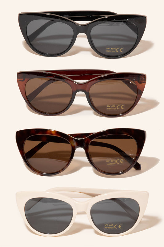 Classic Cat Eye Frame Sunglasses: Assorted