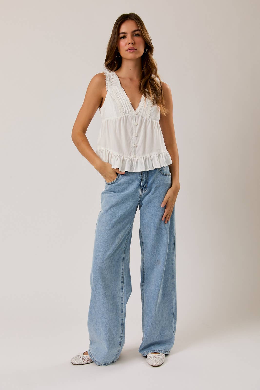 Amélie Lace Trim Top