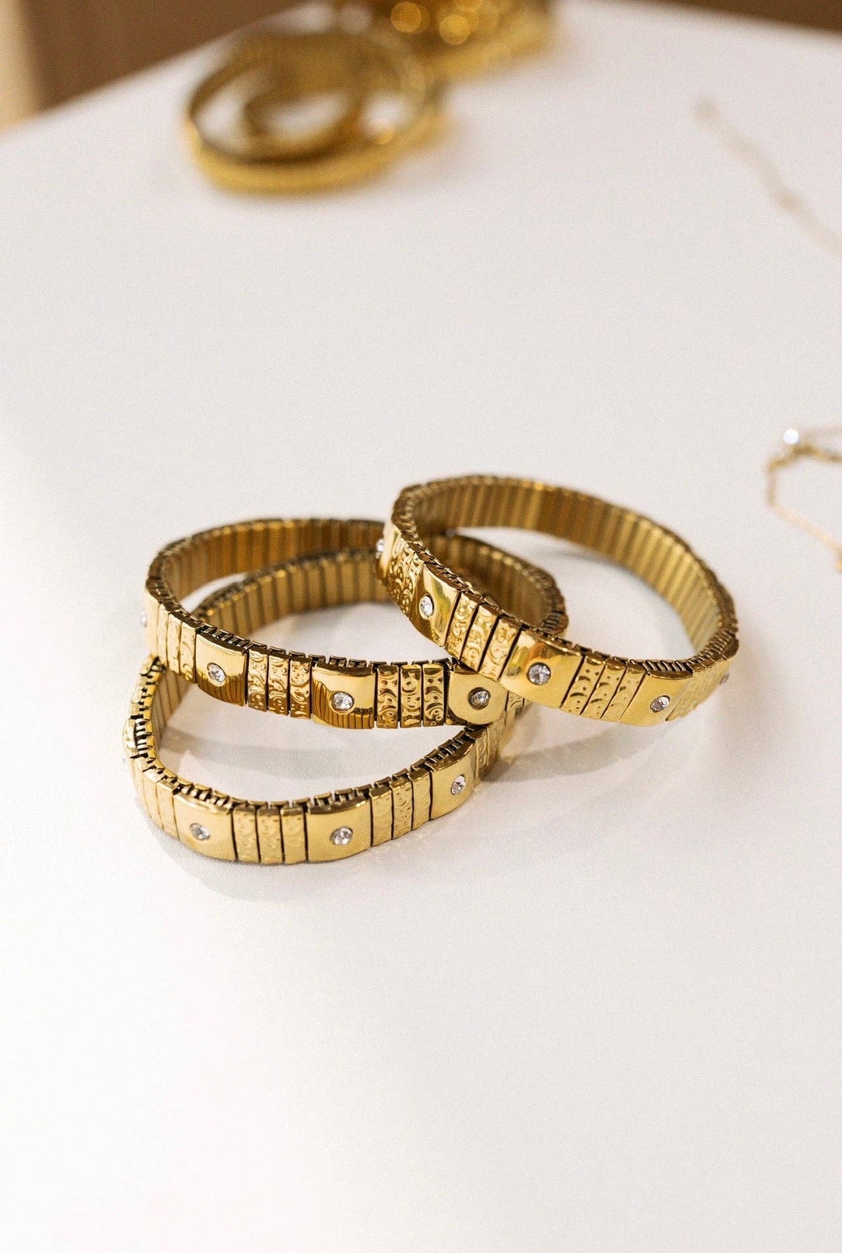 The Luxe Link Bracelet - Textured Gold: GOLD