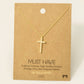 Gold Dipped Cz Pave Cross Pendant Necklace: G