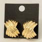Gold Dipped Hash Weave Hoop Earrings: GOLD
