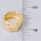 Gold Dipped Cz Baguette Wide Hinge Hoop Earrings
