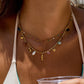 Ninah 18K Gold Non-Tarnish Seahorse Charm Layered Necklace: Multi-Colored