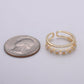OS 14K Gold Filled Baguette Micro Paved CZ Double Band Ring | U516