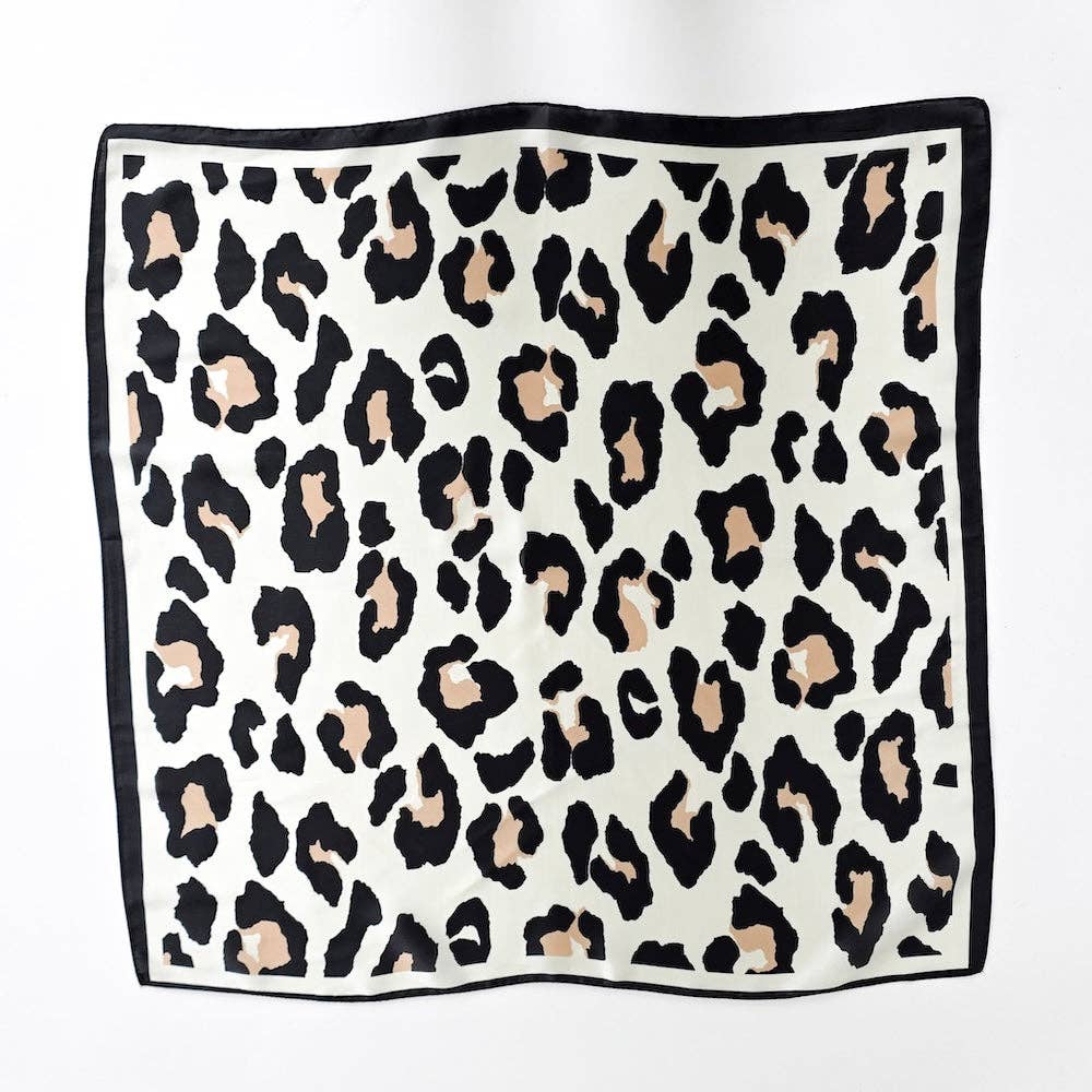 Sylvie Leopard Square Scarf: Brown