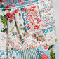 Quilted Patchwork Print Shoulder Tote Bag: IVORY/BLUE / Os