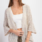 Crochet Half Sleeve Cardigan Oatmeal