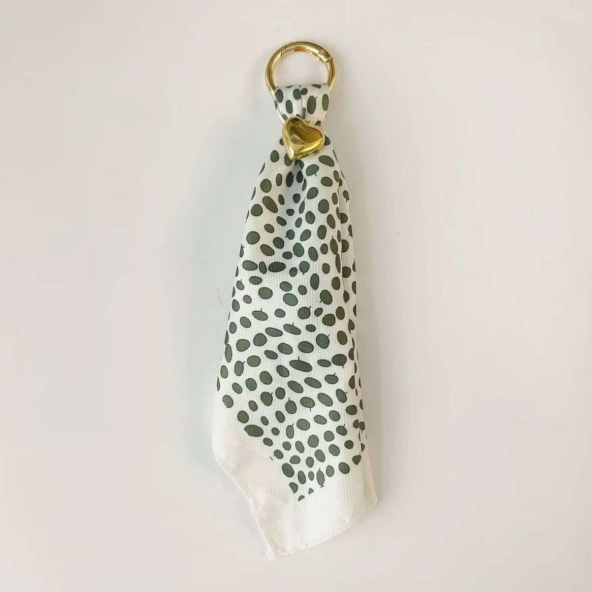 Etta Scarf Bag Charm: Green Dots