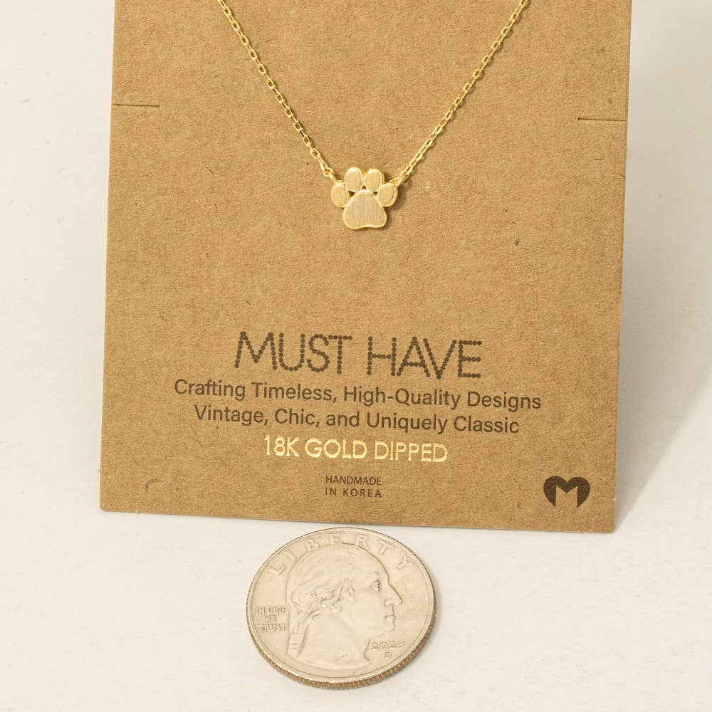 Mini Paw Print Charm Necklace: S