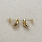 18k Gold Filled Polished Curved Small Stud Earrings