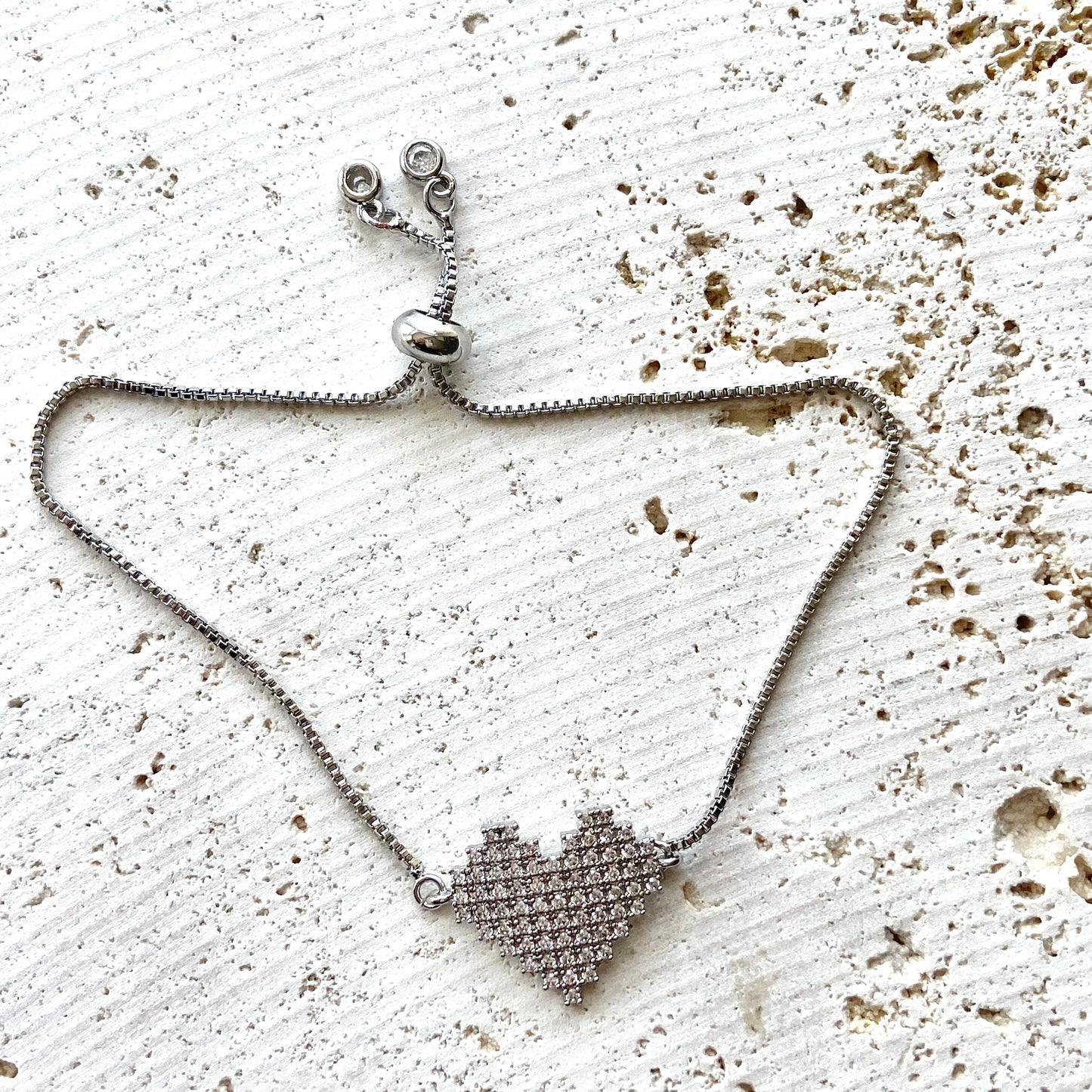 Valentine heart slider bracelet boutique salon love gift: Gold