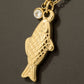 Stainless Steel Fish And Cz Gem Pendant Necklace: G