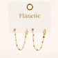 Daffira 18K Gold Non-Tarnish Crystal Chain Link Earrings: Yellow Gold