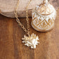 Heartbound Muse – Long Heart Necklace in Gold & Pearls: Spiky