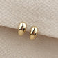 18k Gold Filled Polished Curved Small Stud Earrings