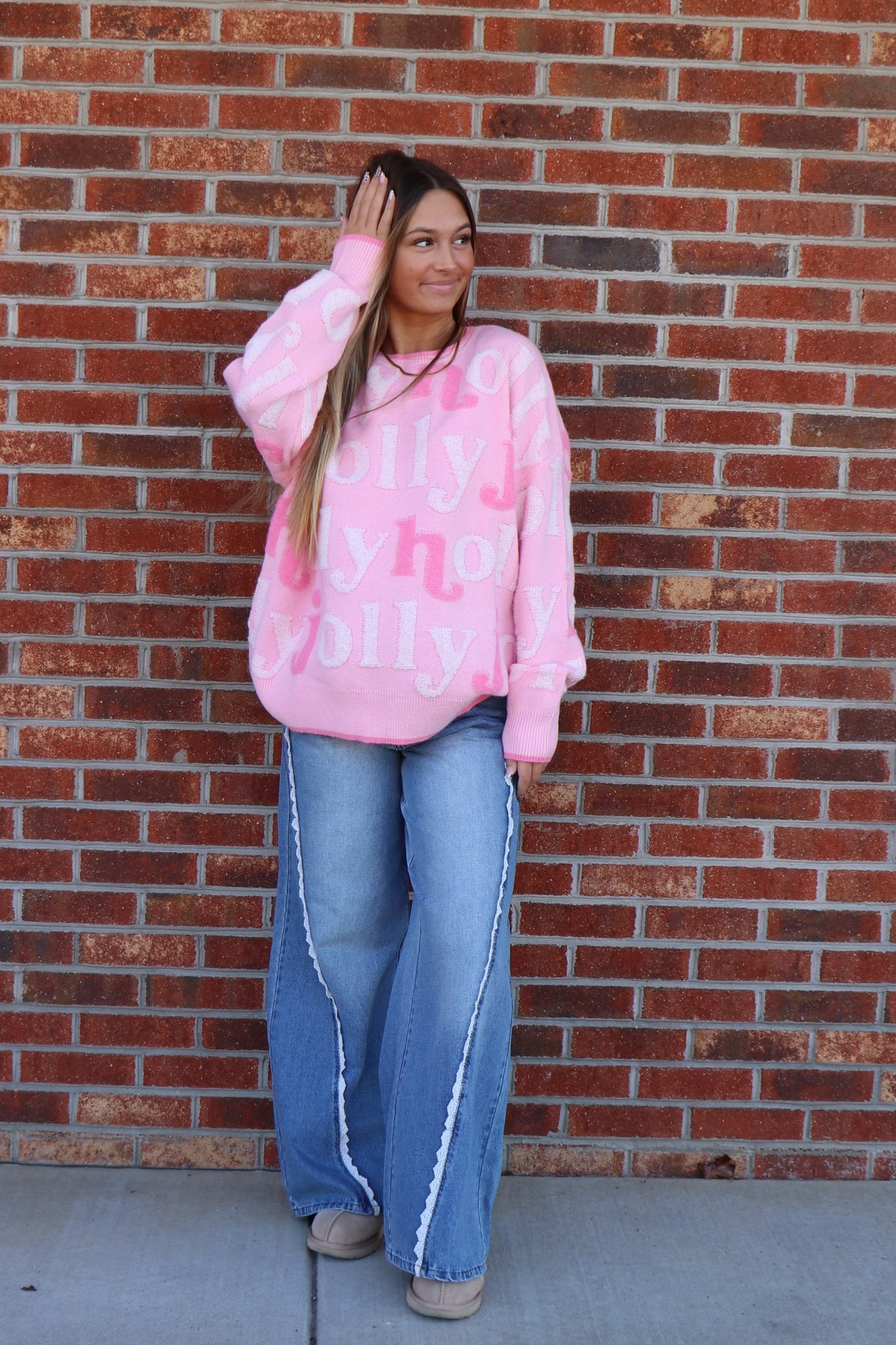 Candy Pink Holly Jolly Sweater