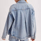 DENIM BUTTON DOWN OVERSIZED JACKET: LT.WASH / S