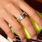 Greyson 18K Gold Non-Tarnish Two-Tone Crystal Band Ring: Multi-Colored