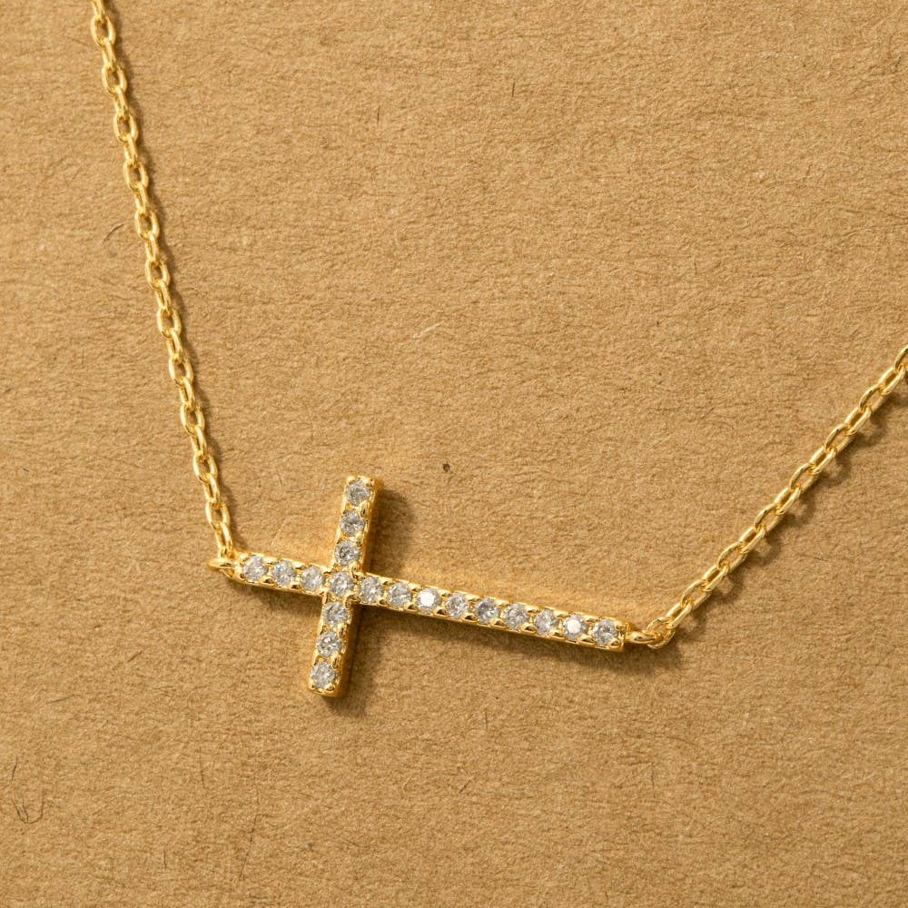 Cross Jewel Pendant Necklace: G