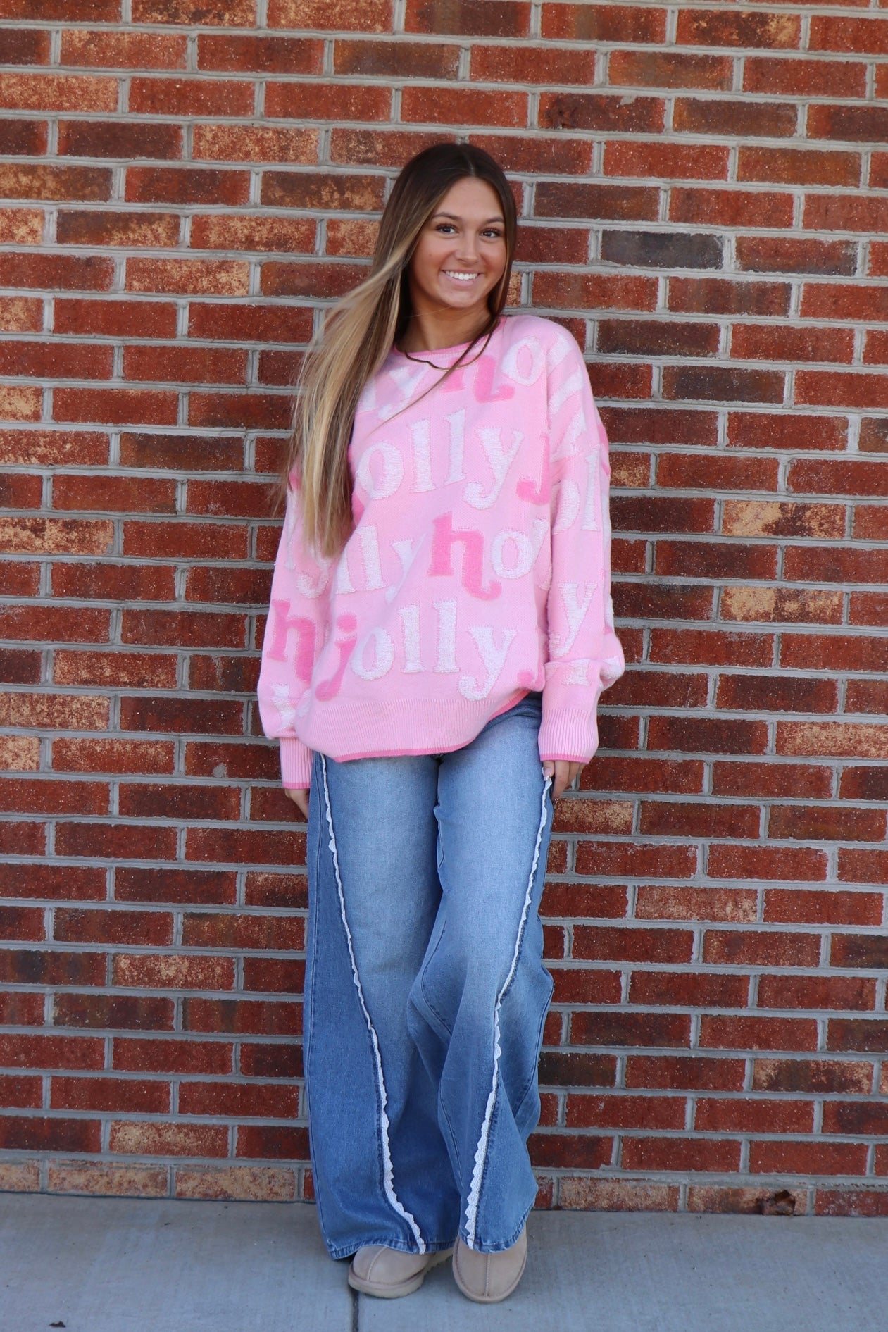 Candy Pink Holly Jolly Sweater