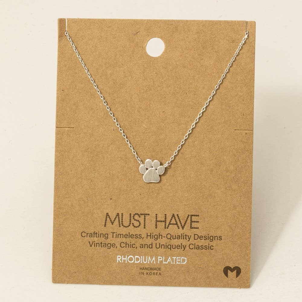 Mini Paw Print Charm Necklace: S