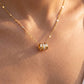 Triple Ring Charm Station Chain Necklace