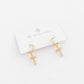 Taryn Diamond Cross Earrings - WATERPROOF: Silver