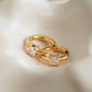 Adhara 18K Gold Non-Tarnish CZ Huggie Earrings: Yellow Gold / Square