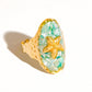 Keshet 18K Gold Non-Tarnish Starfish Ring: Blue