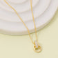 Cz Double Ring Link Pendant Necklace: G