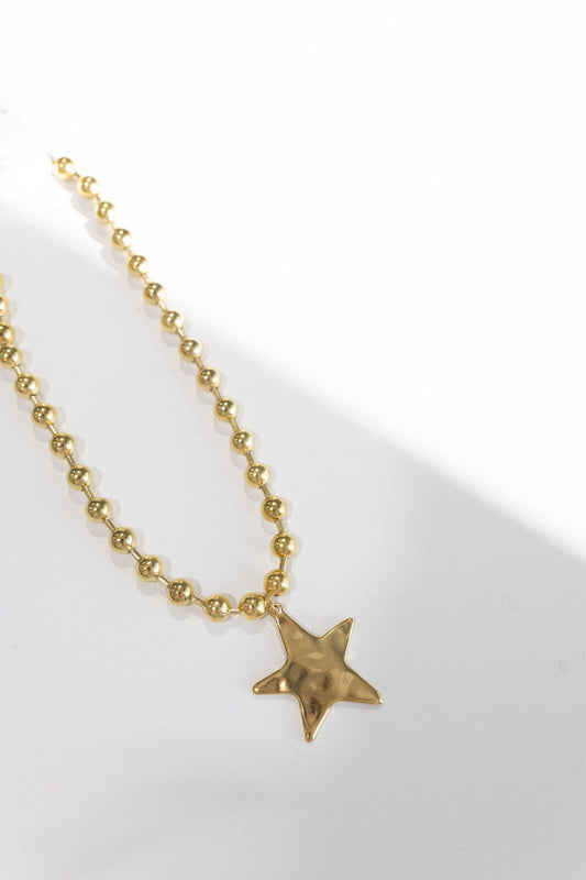 Barb & Star Necklace || Gold On Gold: GOLD